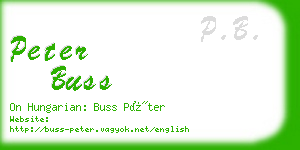 peter buss business card